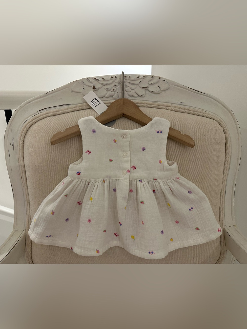 🤍 12~18 Mth GAP White Baby Girl Cotton Ruffle Tank Top & Ruffle Bloomers Set NWT - Picture 5 of 11